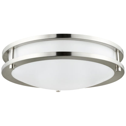 Sunlite Round Decorative LED Fixture, Steel Body, Brushed Nickel, Flush Mount, LED, 15 Watt, 12" Diameter, 35,000 Hour Lamp Life, Energy Star Rated, Dimmable, 1050 Lumens, Warm White