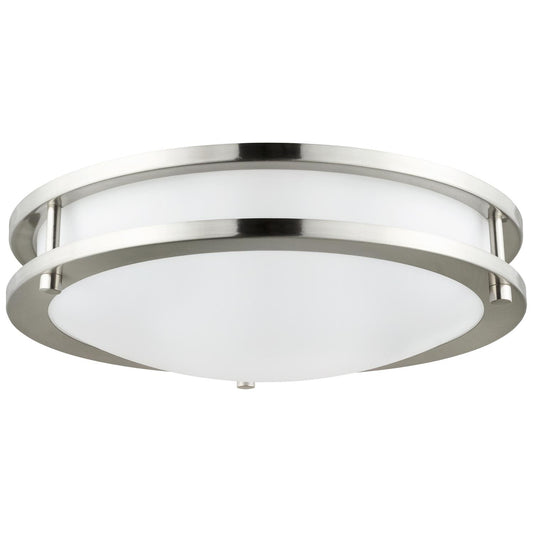 Sunlite Round Decorative LED Fixture, Steel Body, Brushed Nickel, Flush Mount, LED, 15 Watt, 12" Diameter, 35,000 Hour Lamp Life, Energy Star Rated, Dimmable, 1050 Lumens, Warm White