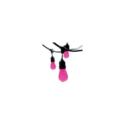 Bulbrite STRING15/E26-11S14PKOutdoor String Light w/Pink Incandescent 11S14 Bulbs, 48-Feet, 15 Lights