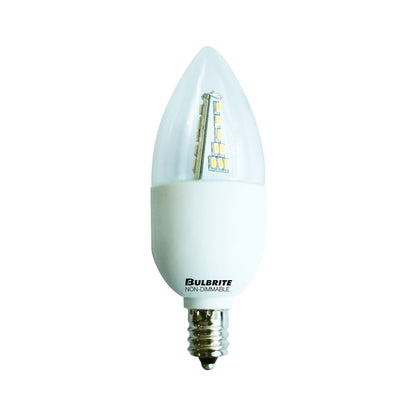 Bulbrite LED3CTC/E 3 Watt (25 Watt) LED B10 Non-Dimmable Chandelier Bulb, Candelabra Base, Clear