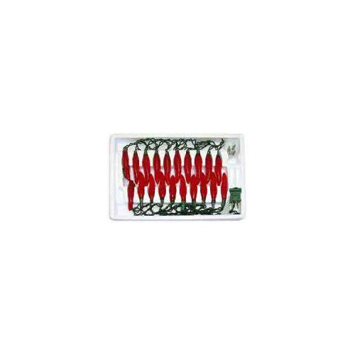 Red Chili Finish Christmas Light String Set, White Wire, 35 Light Holder with 12" Spacing Between Lights