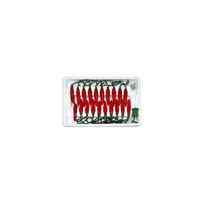 Red Chili Finish Christmas Light String Set, White Wire, 35 Light Holder with 12" Spacing Between Lights