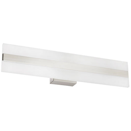 18" LED Linear Bar Vanity Light Fixture, 20 Watts (100W), 120 Volts, Dimmable, 1100 Lumens, Brushed Nickel Finish with Frosted Acrylic Shade, Color Tunable 30K/40K/50K, ETL Listed