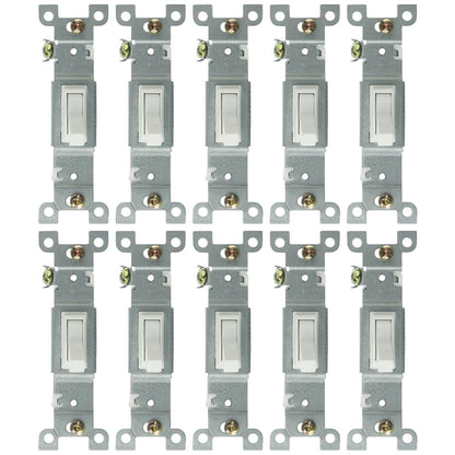 Sunlite E505 On/Off Grounded Toggle Switch, White