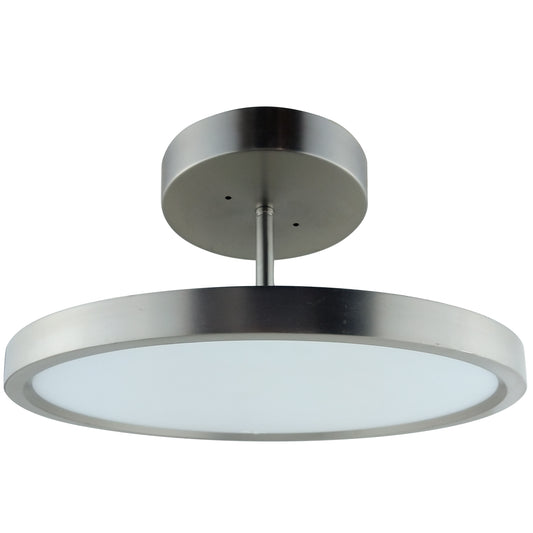 Sunlite 81305 LED 15” Modern Ceiling Mount Decorative Fixture, 30 Watts (200W=), 2500 Lumens, Color Tunable 30k/40K/50K, Dimmable, 80 CRI, ETL Listed, Satin Nickel, for Residential & Commercial Use