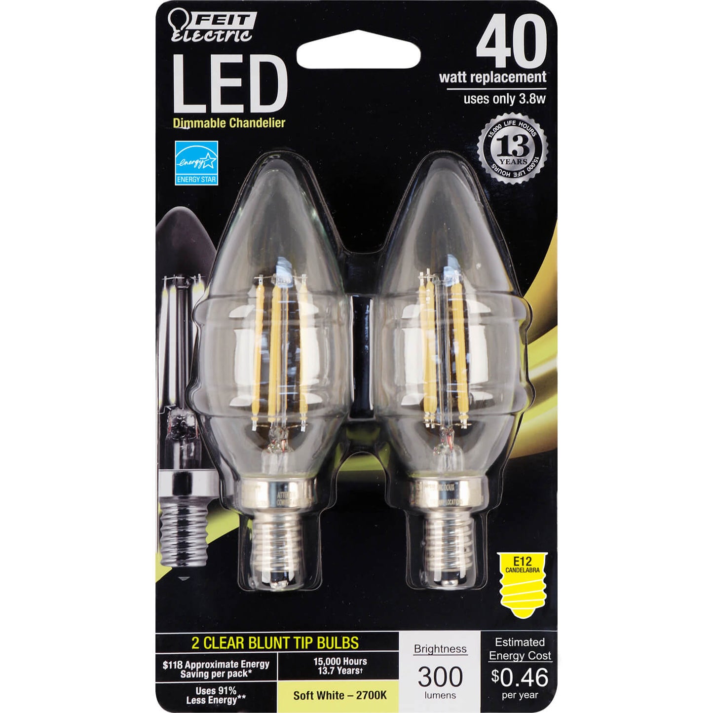 300 Lumen 2700K Dimmable Torpedo Tip LED