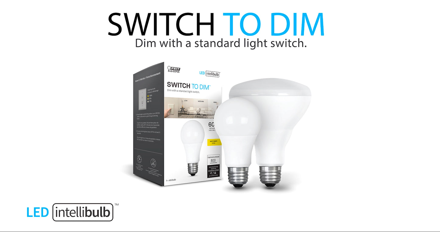 IntelliBulb Switch to Dim 800 Lumen 2700K LED A19
