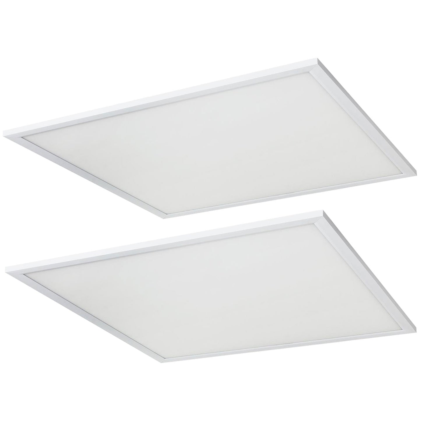 2-Pack Sunlite 2x2 Foot LED Lay-in Light Panel Fixtures, Color Tunable (35K/40K/50K), Power Tunable (20W/30W/40W), 120/277 Volt, Dimmable, White Finish, 50,000 Hour Life Span, ETL & DLC Listed