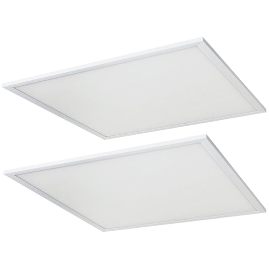 2-Pack Sunlite 2x2 Foot LED Lay-in Light Panel Fixtures, Color Tunable (35K/40K/50K), Power Tunable (20W/30W/40W), 120/277 Volt, Dimmable, White Finish, 50,000 Hour Life Span, ETL & DLC Listed