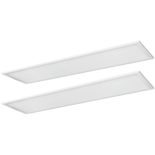 2-Pack Sunlite 1x4 Foot LED Lay-in Light Panel Fixtures, Color Tunable (35K/40K/50K), Power Tunable (20W/30W/40W), 120/277 Volt, Dimmable, White Finish, 50,000 Hour Life Span, ETL & DLC Listed