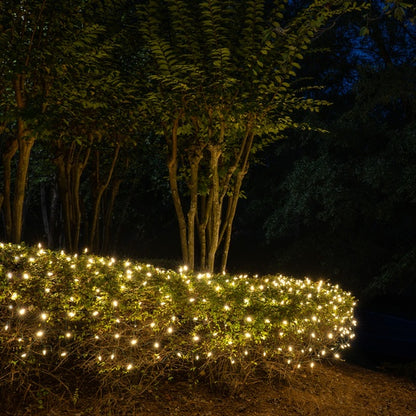 50-LITE RECTIFIED M5 LED LIGHT SET; WARM WHITE BULBS; GREEN WIRE, Approx. 25' 8" Long