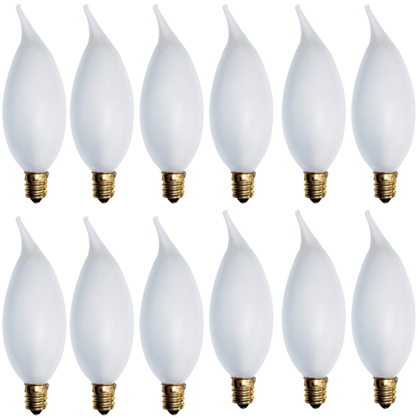 Sunlite 10 Watt CA10 Lamp Candelabra Base Warm White, 12 Pack