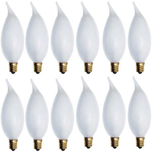 Sunlite 10 Watt CA10 Lamp Candelabra Base Warm White, 12 Pack