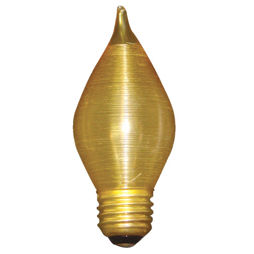 Bulbrite 40C15A 40 Watt Incandescent C15 Spunlite Chandelier Bulb, Medium Base, Amber