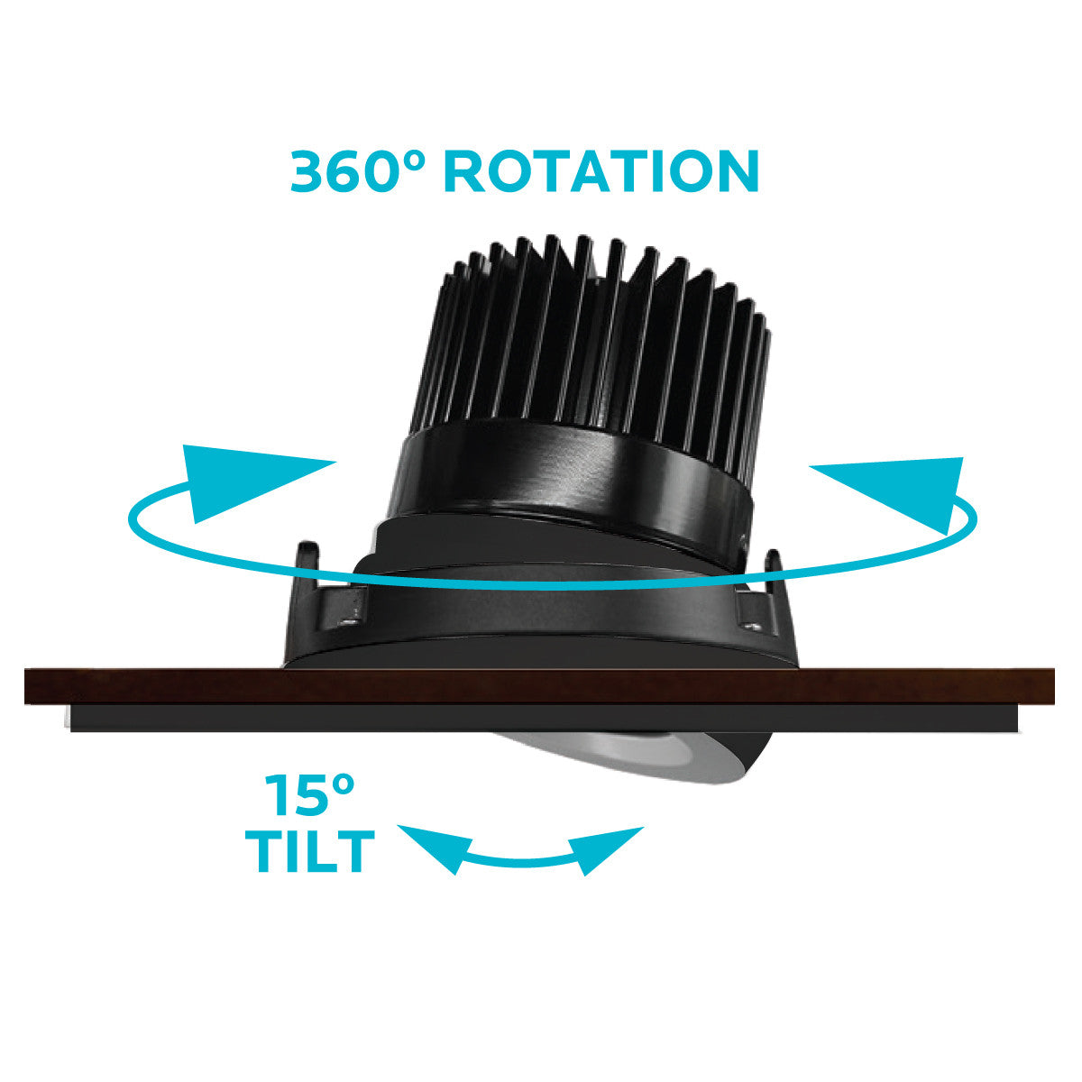 DOUBLE-HEAD GIMBAL 5CCT BLACK CANLESS SPOTLIGHT