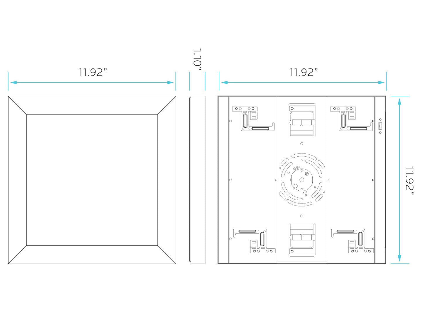 Luxrite LED 1X1 Surface Mount Panel, 18W, 1500 Lumens, Color Selectable - 2700K/3000K/3500K/4000K/5000K, White Finish, 80 CRI, Dimmable (LR24025)