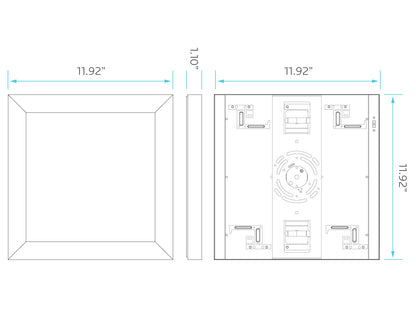 Luxrite LED 1X1 Surface Mount Panel, 18W, 1500 Lumens, Color Selectable - 2700K/3000K/3500K/4000K/5000K, White Finish, 80 CRI, Dimmable (LR24025)