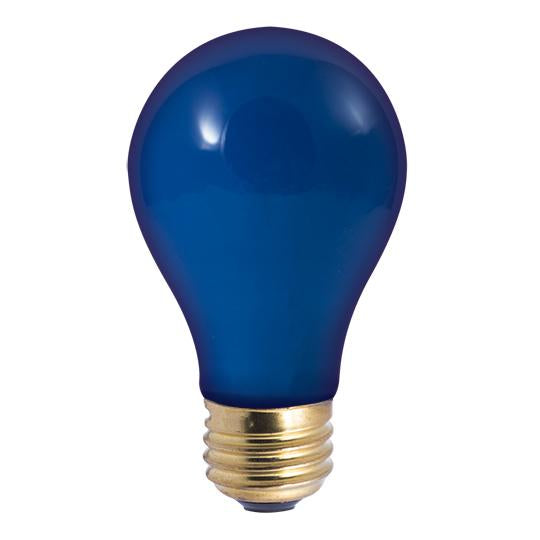 BULBRITE INCANDESCENT A19 MEDIUM SCREW (E26) 40W DIMMABLE LIGHT BULB CERAMIC BLUE 18PK (106340)