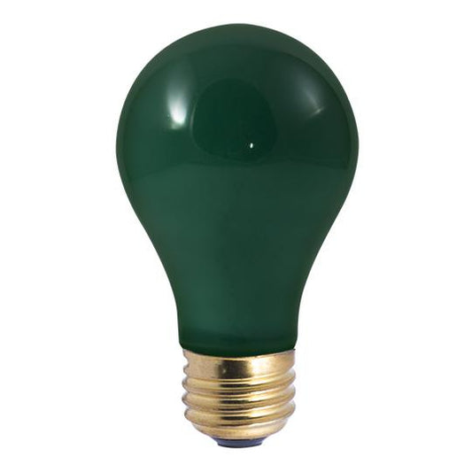 BULBRITE INCANDESCENT A19 MEDIUM SCREW (E26) 60W DIMMABLE LIGHT BULB CERAMIC GREEN 18PK (106460)