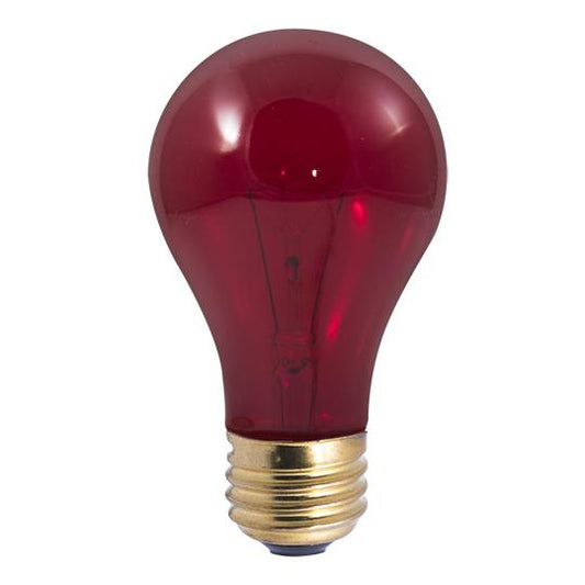 BULBRITE INCANDESCENT A19 MEDIUM SCREW (E26) 25W DIMMABLE LIGHT BULB TRANSPARENT RED 18PK (105725)