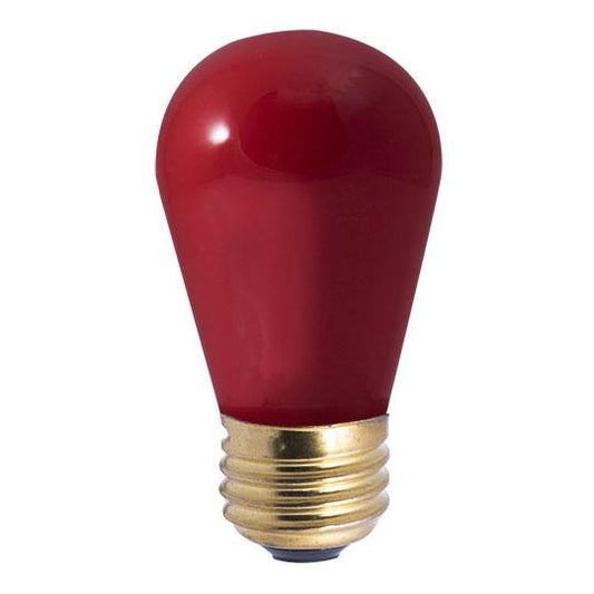 BULBRITE INCANDESCENT S14 MEDIUM SCREW (E26) 11W DIMMABLE LIGHT BULB CERAMIC RED 25PK (701701)