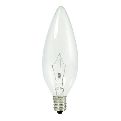 BULBRITE KRYPTON B10 CANDELABRA SCREW (E12) 25W DIMMABLE LIGHT BULB 2700K/WARM WHITE 20PK (460025)