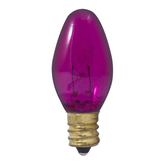 BULBRITE INCANDESCENT C7 CANDELABRA SCREW (E12) 5W DIMMABLE LIGHT BULB TRANSPARENT PINK 75PK (709605)