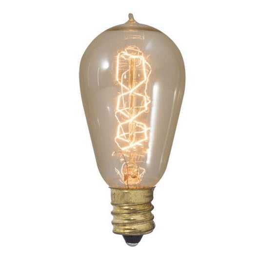 BULBRITE INCANDESCENT ST15 CANDELABRA SCREW (E12) 25W DIMMABLE NOSTALGIC LIGHT BULB 2200K/AMBER 4PK (132511)