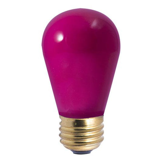 BULBRITE INCANDESCENT S14 MEDIUM SCREW (E26) 11W DIMMABLE LIGHT BULB CERAMIC PINK 25PK (701601)