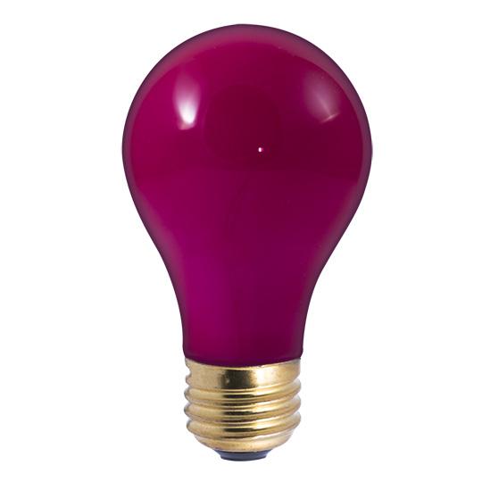 BULBRITE INCANDESCENT A19 MEDIUM SCREW (E26) 25W DIMMABLE LIGHT BULB CERAMIC PINK 18PK (106625)