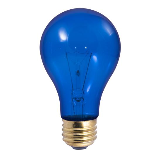 BULBRITE INCANDESCENT A19 MEDIUM SCREW (E26) 25W DIMMABLE LIGHT BULB TRANSPARENT BLUE 18PK (105325)