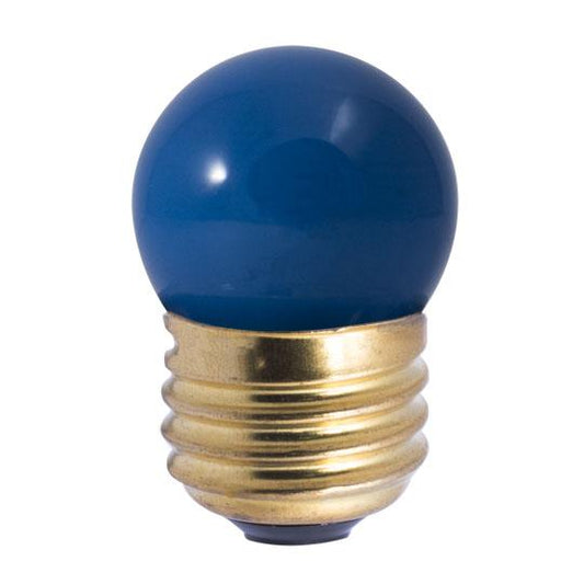 BULBRITE INCANDESCENT S11 MEDIUM SCREW (E26) 7.5W DIMMABLE LIGHT BULB CERAMIC BLUE 25PK (702307)