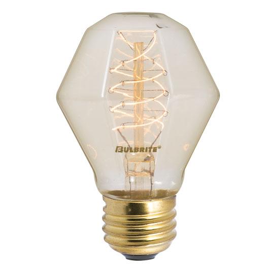 BULBRITE INCANDESCENT GEM MEDIUM SCREW (E26) 40W DIMMABLE NOSTALGIC LIGHT BULB 2200K/AMBER 4PK (132518)