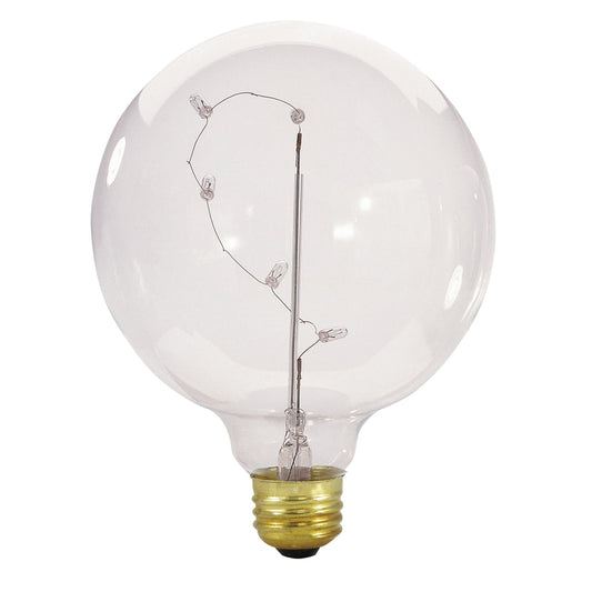 BULBRITE INCANDESCENT G40 MEDIUM SCREW (E26) 5W DIMMABLE LIGHT BULB 2700K/WARM WHITE STARLIGHT 2PK (716350)