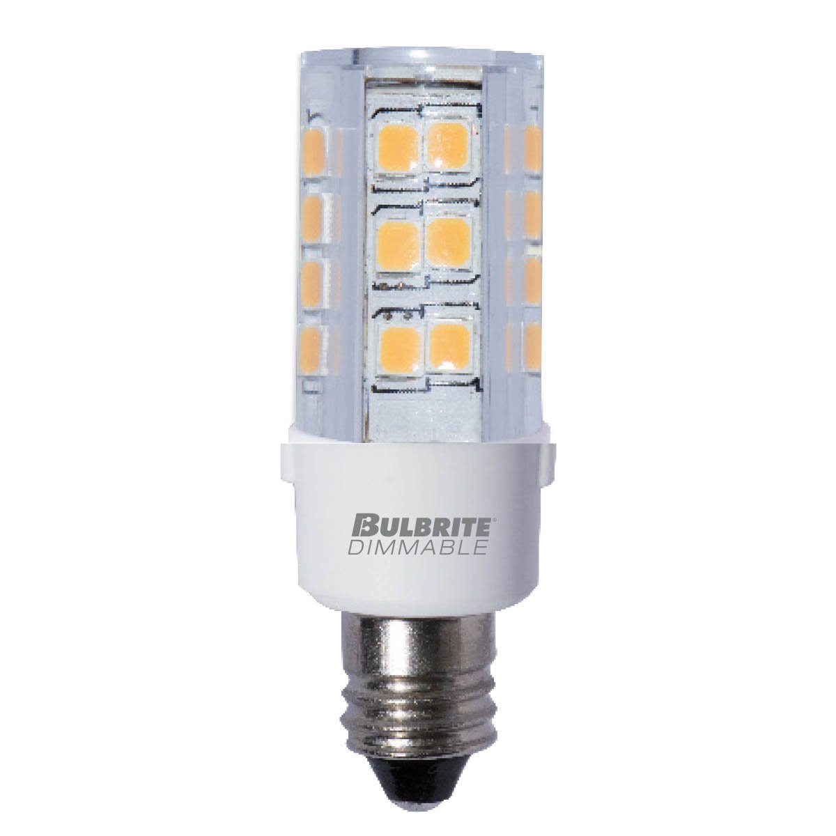 BULBRITE LED T4 CANDELABRA SCREW (E12) 4.5W DIMMABLE LIGHT BULB 2700K/WARM WHITE 35W INCANDESCENT EQUIVALENT 2PK (770595)