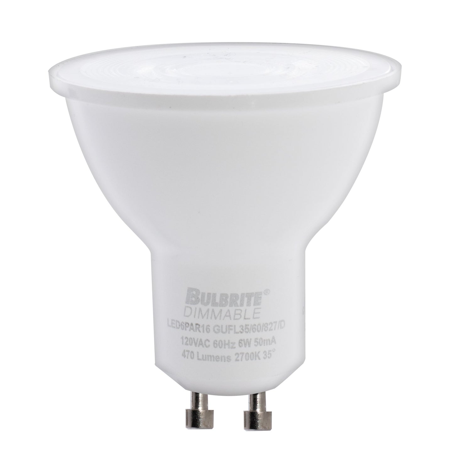 BULBRITE LED PAR16 TWIST & LOCK BI-PIN (GU10) 6W DIMMABLE LIGHT BULB 3000K/SOFT WHITE LIGHT 60W EQUIVALENT 2PK (771404)