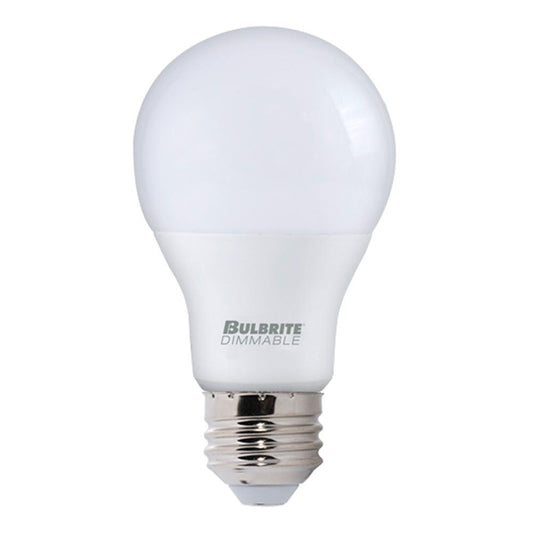 BULBRITE LED A19 MEDIUM SCREW (E26) 9W DIMMABLE ENCLOSED RATED LIGHT BULB 5000K/SOFT DAYLIGHT 60W INCANDESCENT EQUIVALENT 4PK (774012)