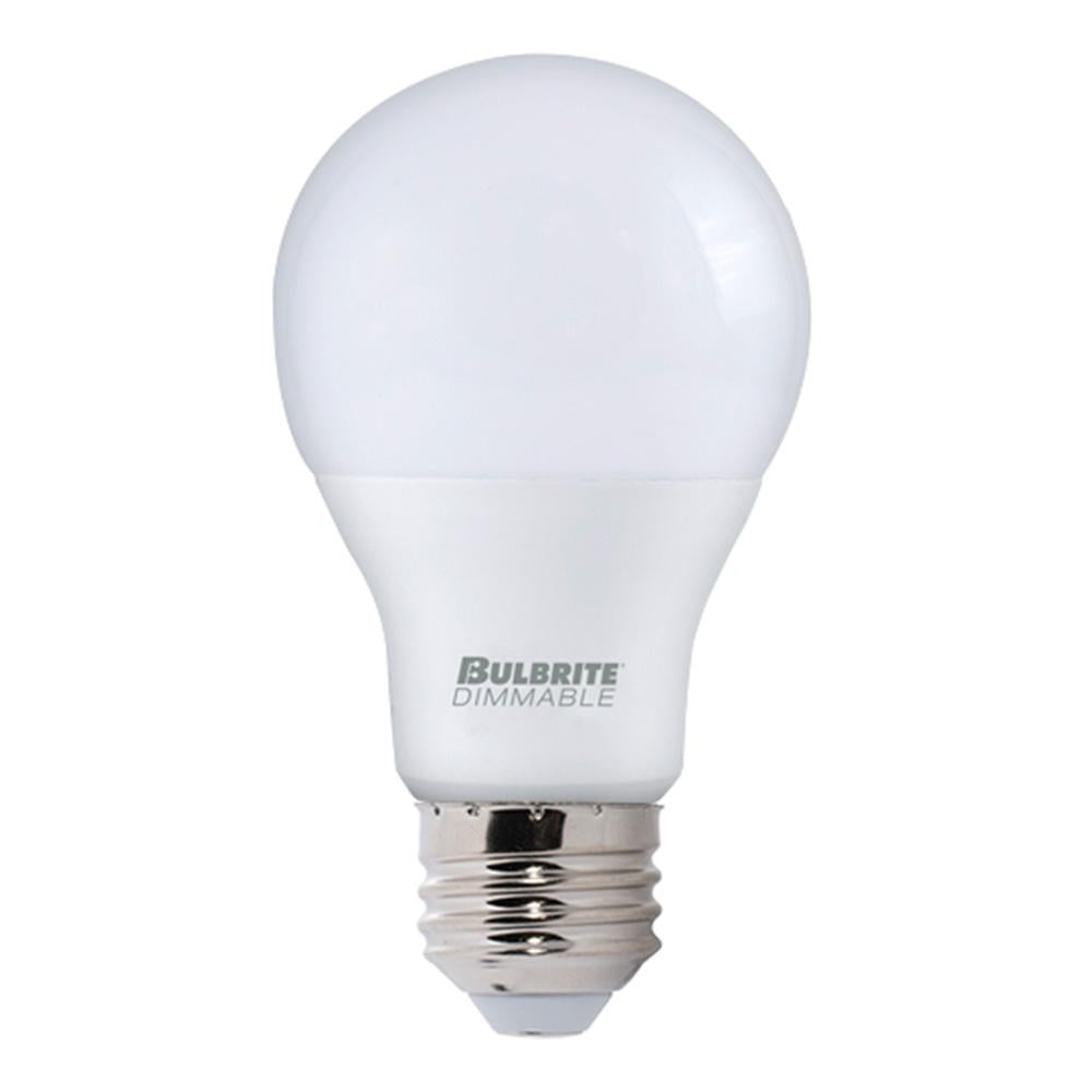 BULBRITE LED A19 MEDIUM SCREW (E26) 9W DIMMABLE FROST 4000K/COOL WHITE LIGHT 60W INCANDESCENT EQUIVALENT 8PK (774008)