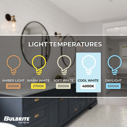 Bulbrite Pack of (8) 7 Watt Dimmable CLEAR Filament ST18 Medium (E26) LED Bulb - 800 Lumens, 4000K, and 80 CRI