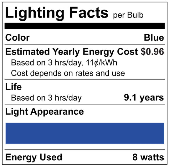 Luxrite LED PAR38 Colored Light Bulb, 8W, E26 Medium Base, Blue Finish, Pack of 5 (LR31642)