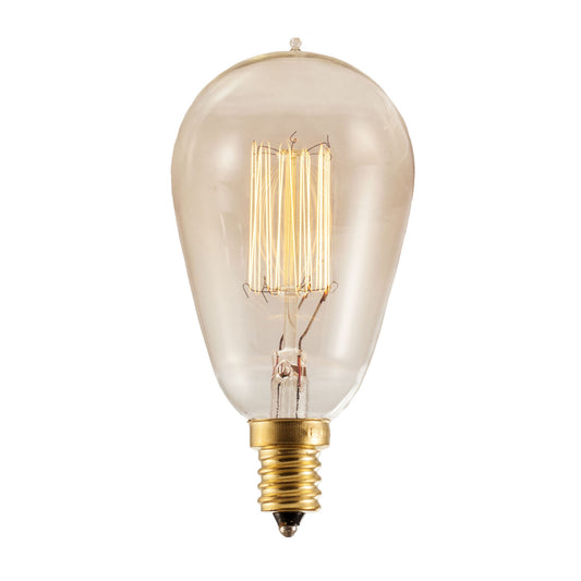 Bulbrite NOS25ST15/SQ/E12 25 Watt Nostalgic Incandescent Edison ST15, Vintage Thread Filament, Candelabra Base, Antique Finish