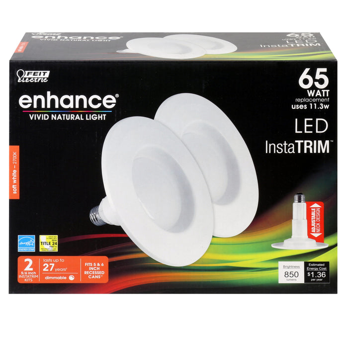 InstaTrim 5/6 in. Soft White Integrated LED Recessed Downright (2-pack)