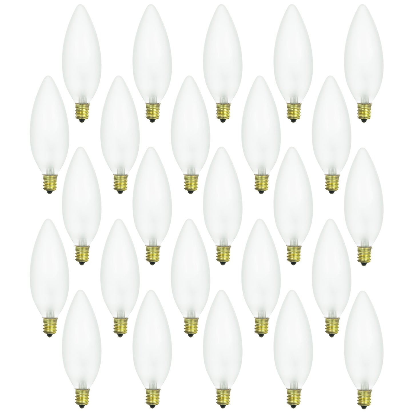 Sunlite 60 Watt Torpedo Tip Chandelier , Candelabra Base, Frost