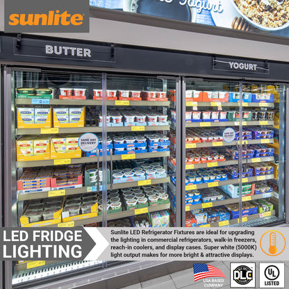 Sunlite 88184-SU 5-Foot LED Refrigerator Light Fixture, 22 Watts, 2500 Lumen, Coolers, Freezers, Display Cases, IP65, UL Listed, DLC Listed, 50K - Super White