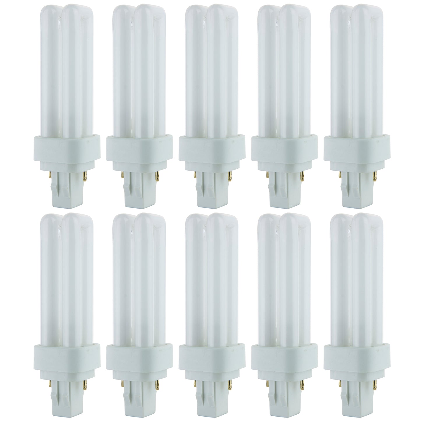 Sunlite 40539 PLD13/SP30K/10PK Double Twin Tube Tube Compact Fluorescent Lamp, PLD 2-Pin, 13 Watts, 660 Lumens, 3000K Warm White, 2-Pin (GX23-2) Base, 10 Pack