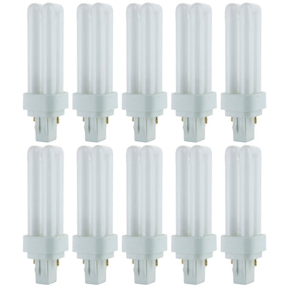 Sunlite 40539 PLD13/SP30K/10PK Double Twin Tube Tube Compact Fluorescent Lamp, PLD 2-Pin, 13 Watts, 660 Lumens, 3000K Warm White, 2-Pin (GX23-2) Base, 10 Pack