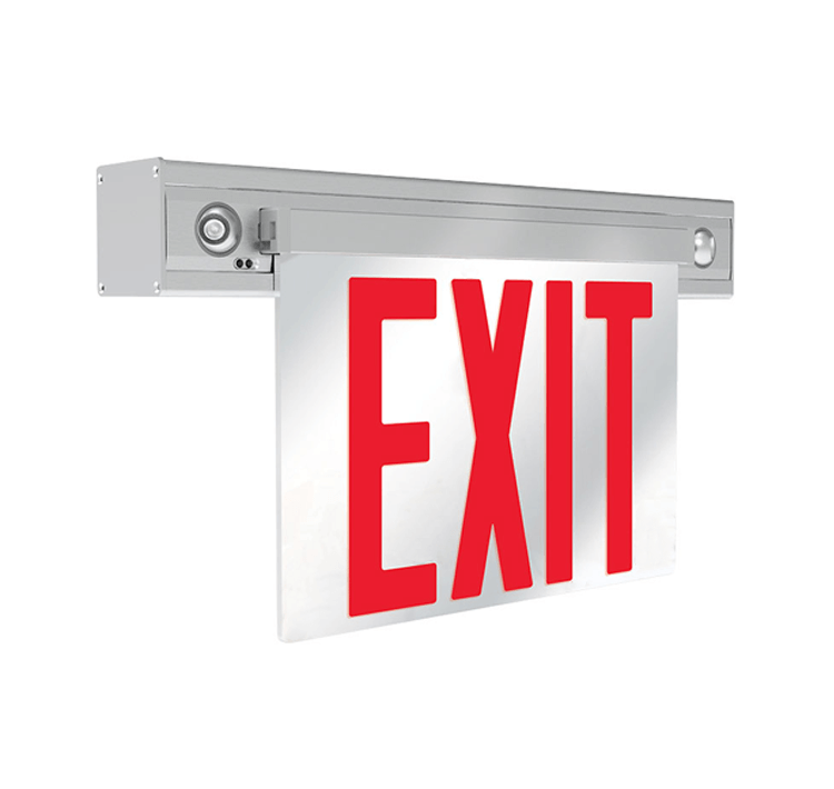 LED Edge Lit Combo Exit Sign - Bulb Center