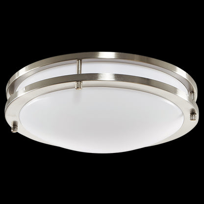 Luxrite LED 12" Double Ring Suface Mount, 14W, 1120 Lumens, Color Selectable - 2700K/3000K/3500K/4000K/5000K, 80 CRI, Chrome Finish, Dimmable, Pack of 2 (LR23281)