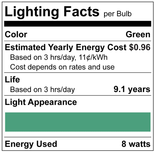 Luxrite LED PAR38 Colored Light Bulb, 8W, E26 Medium Base, Green Finish (LR31643)