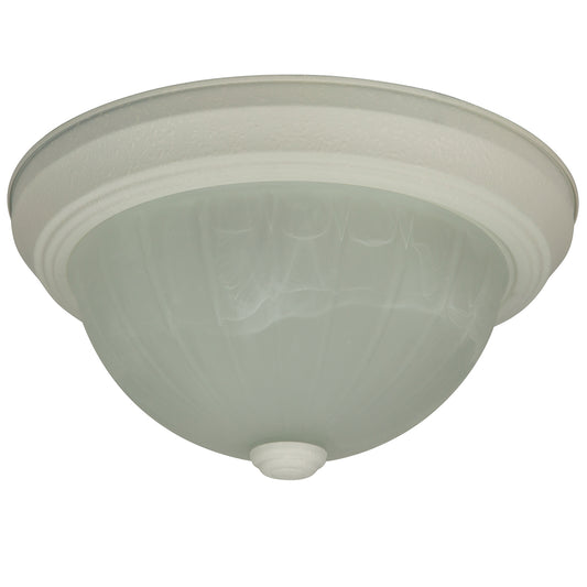 Sunlite 11" Decorative Dome Ceiling Fixture, Smooth White Finish,  alabaster Glass